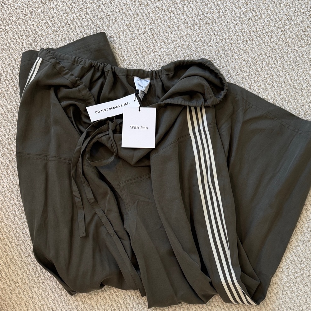 With Jean Nora Pant - Khaki stripe BRAND NEW WITH TAGS